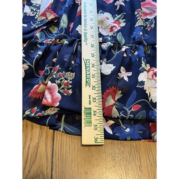 Betsy Johnson Mini Dress Floral Print Long Bell Sleeves Size 8 City Cottagecore - Picture 7 of 16